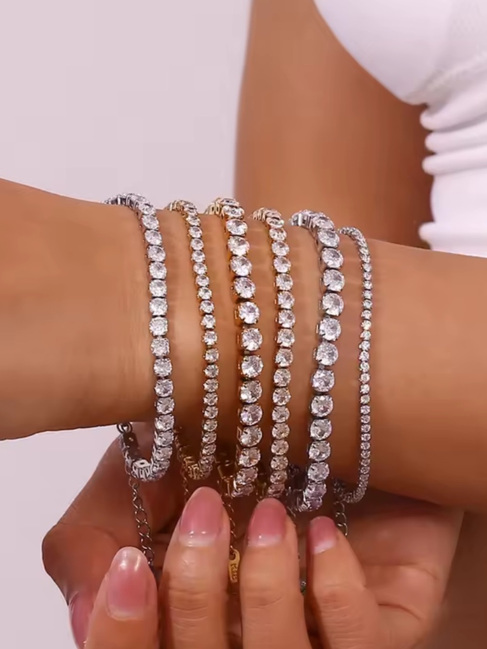 3mm Gold CZ Tennis Bracelet -Bracelet